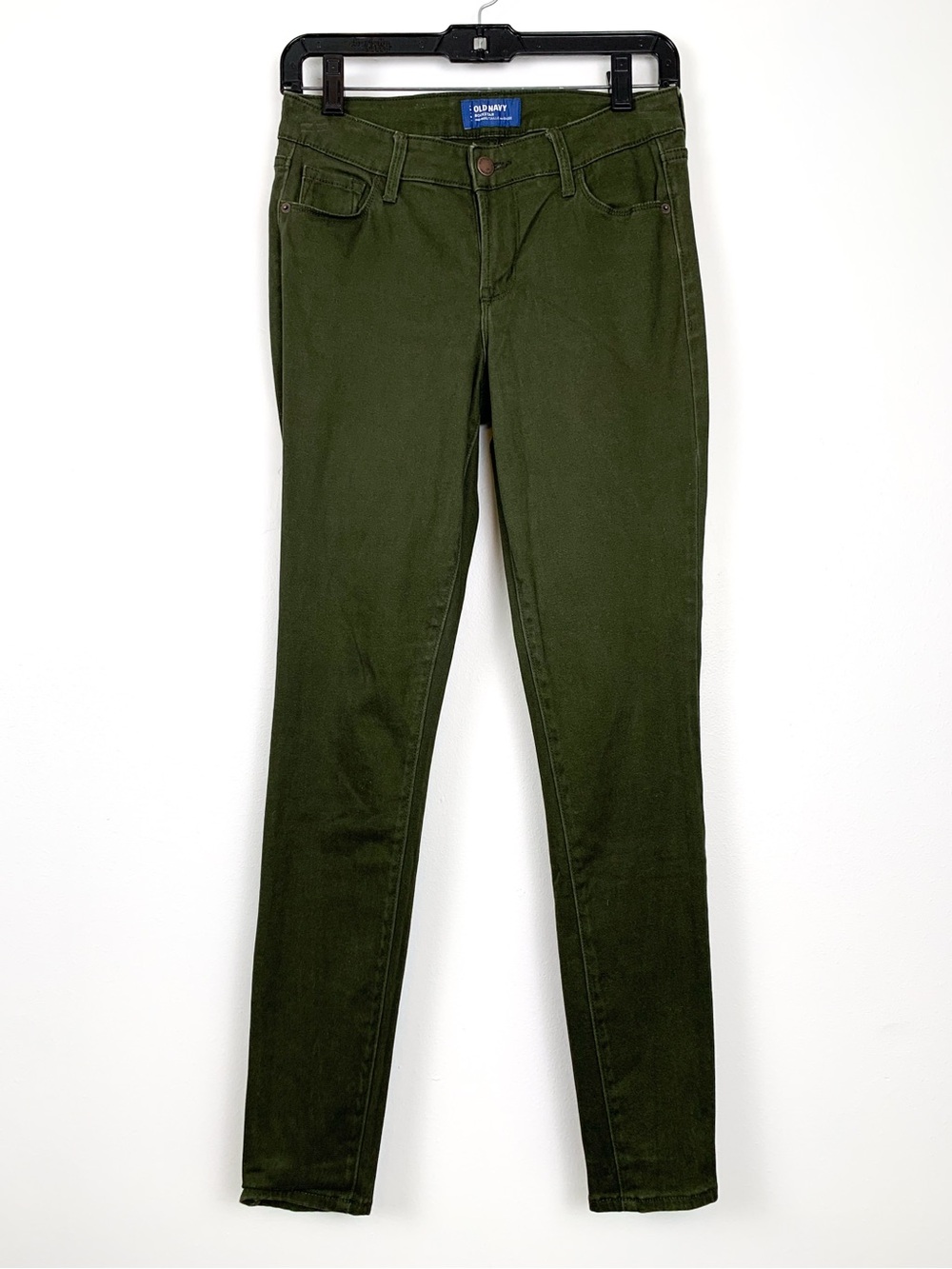 Old Navy Rockstar Super Skinny Jeans in olive army green mid rise stretch size 2